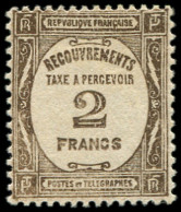 * TAXE - 62   2f. Sépia, TB - 1859-1959 Neufs