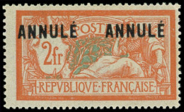 * COURS D'INSTRUCTION - 145-CI 1  Merson,  2f. Orange Et Vert-bleu, Surch. ANNULE 2 Fois, TB - Corsi Di Istruzione