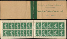 CARNETS (N° Yvert) - 137-C3    Semeuse Camée,  5c. Vert, N°137d, T II, TB - Other & Unclassified