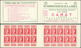 CARNETS (N° Yvert) - 1011C-C2   Muller, 25f. Rouge, S. 13-59, LE BAS CARAT, TB - Altri & Non Classificati