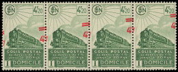 ** COLIS POSTAUX  (N° Et Cote Maury) - 199c  4f7 Sur 4f20 Vert, BANDE De 4 Surch. à CHEVAL Et En Diagonale, TB - Mint/Hinged