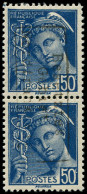 * Spécialités Diverses - GUERRE DUNKERQUE 4 : 50c. Bleu, Mercure, PAIRE, TB - Guerre (timbres De)