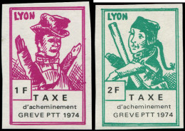 ** Spécialités Diverses - TIMBRES DE GREVE, LYON 16/17 : 1f. Lilas-rose Et 2f. Vert, TB - Other & Unclassified