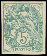 (*) VARIETES - 111g  Blanc,  5c. Vert, NON DENTELE, Infime Trou D'épingle, Sinon TB. Br - Unused Stamps