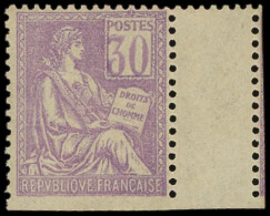 ** VARIETES - 115h  Mouchon, 30c. Violet, Dentelé 3 COTES, Bdf, TB, Cote Maury - Unused Stamps