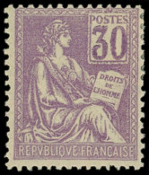 * VARIETES - 115h  Mouchon, 30c. Violet, CHIFFRES EPAIS, TB, N° Et Cote Cérès - Unused Stamps