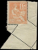 * VARIETES - 117   Mouchon, 15c. Orange, Jolie Variété De PIQUAGE En Cdf, TB - Unused Stamps