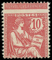 * VARIETES - 124   Mouchon Retouché, 10c. Rose, PIQUAGE à CHEVAL, TB - Unused Stamps