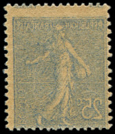 ** VARIETES - 132d  Semeuse Lignée, 25c. Bleu, Impression RECTO-VERSO, Décentré, Sinon TB - Ungebraucht