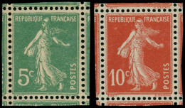 ** VARIETES - 137 Et 138, 5c. Et 10c., Avec Leurs 8 VOISINS, TB - Unused Stamps