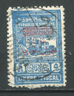 26069 Syrie N°295a° 5pi Bleu Timbre Fiscal Surchargé Z Et Cc  1945  TB - Oblitérés