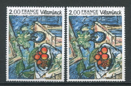 26066 FRANCE N°1901** 2F Vlaminck : Grains De Raisin Bleu Au Lieu De Orange + Normal (non Inclus) 1976  TB - Nuevos