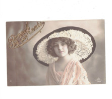 XB 1139 JEUNE FILLE, ENFANT, GIRL FAMOUS CHILDMODEL GRETE REINWALD  BIG LACE ART DECO HAT FASHION RPPC - Portraits