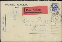 Let LETTRES DU XXe SIECLE - N°294 Obl. 24/2/34 S. Env. Par Avion Pour Tunis, TB - Briefe U. Dokumente