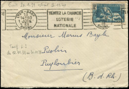 Let LETTRES DU XXe SIECLE - N°419 13/6/39 Lyon S. Env., TB - Briefe U. Dokumente