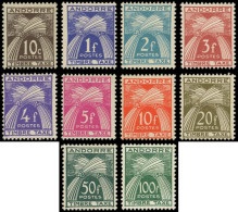 * ANDORRE Taxe 32/41 : Type Gerbes De 1946, 10 Valeurs, TB - Nuevos