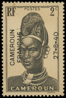 ** CAMEROUN 208a : 2c. Brun-noir, Surcharge NOIRE, Gomme Coloniale, TB. C - Other & Unclassified