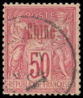 CHINE 12a : 50c. Rose, Surcharge Carmin, Obl., TB - Other & Unclassified