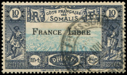 COTE DES SOMALIS 231 : 10f. Bleu Foncé Et Turquoise, FRANCE LIBRE, Obl., TB. Br - Sonstige & Ohne Zuordnung