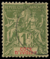 COTE D'IVOIRE 13 : 1f. Vert-olive, Oblitéré, TB - Sonstige & Ohne Zuordnung