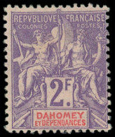 * DAHOMEY 16 : 2f. Violet Sur Rose, TB - Other & Unclassified