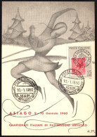 SKATING - ITALIA ASIAGO 1960 - CAMPIONATI ITALIANI PATTINAGGIO ARTISTICO - CARTOLINA UFFICIALE - M - Patinage Artistique