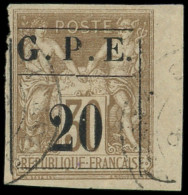 GUADELOUPE 1e : 20 Sur 30c. Brun, GROS G, Bdf, Obl., TB - Autres & Non Classés