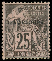 GUADELOUPE 21b : 25c. Noir Sur Rose, GUADBLOUPE, Obl., TB - Other & Unclassified