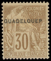 * GUADELOUPE 22d : 30c. Brun, GUADELOUEP, TB - Autres & Non Classés