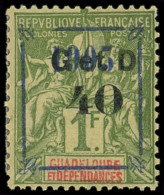 * GUADELOUPE 50A : 40 Sur 1f. Olive, Surch. 1903 Bleue (u+m), TB - Autres & Non Classés