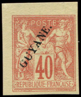 (*) GUYANE 13 : 40c. Rouge Orange, Cdf, TB - Other & Unclassified