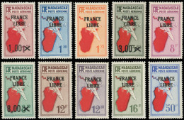 (*) MADAGASCAR PA 45/54 : La Série FRANCE LIBRE Surchargée, TB - Other & Unclassified