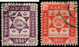 MAROC Postes Locales 143/44 : Tetouan à Chechouan, 40c. Violet Et 50c. Vermillon, Obl., TB - Other & Unclassified