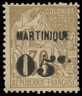 * MARTINIQUE 12A : 05c. Sur 30c. Brun, 5 Penché, TB - Other & Unclassified