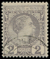 MONACO 2 : 2c. Violet Gris, Charles III, TB - Gebraucht