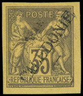 * NOUVELLE CALEDONIE 18a : 35c. Violet-noir Sur Jaune, Surch. T II, TB. S - Unused Stamps