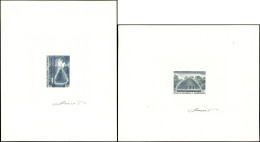 NOUVELLE CALEDONIE 553/54 : Case De Nathalo, épreuve D'artiste En Bleu Et Bleu-gris, Signées, TB - Used Stamps