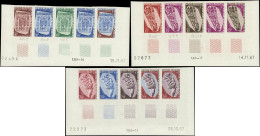 ** POLYNESIE FRANCAISE 52/59 : Iles Marquises, BANDE De 5 ESSAIS De COULEUR, Bas De Feuilles Numérotés Et Datés, TTB - Unused Stamps