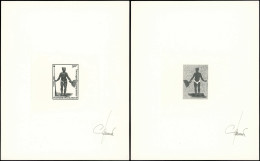 POLYNESIE FRANCAISE 584 : Tatouages Marquisiens, 2 épreuves D'artiste En Noir, Dont Une De Décomposition, Signées, TB - Used Stamps