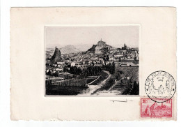 N°290 Le Puy En Velay Sur Superbe Gravure "vue Générale De La Ville" Format 13x19 Cm. RARE - Briefe U. Dokumente