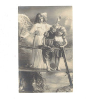 XB1143 JEUNE FILLE, ENFANT, GIRL FAMOUS CHILDMODEL GRETE REINWALD & SISTER HANNI WITH GUARDIAN ANGEL - Portraits
