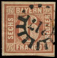 ALLEMAGNE (ANCIENS ETATS) BAVIERE 3 : 6k. Brun-rouge, Obl. 217, TB - Otros & Sin Clasificación