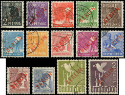 BERLIN 1/18 : La Série, 14 Valeurs Avec Surcharge Rouge, Obl., TB - Used Stamps