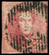 * BELGIQUE 8b : 40c. Rouge, Papier Côtelé, Obl., TB - Other & Unclassified