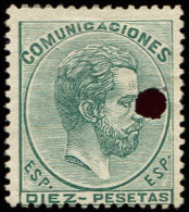 (*) ESPAGNE 128 : 10p. Vert, Perforé, TB - Unused Stamps