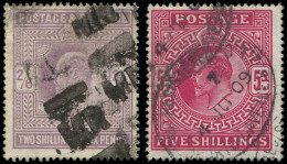 GRANDE BRETAGNE 118/19 : 2/6 Violet Et 5s. Rouge Carminé, Obl., TB - Used Stamps