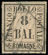 ITALIE (ANCIENS ETATS) ROMAGNE 8 : 8b. Rose, Obl., Aminci, Aspect TB - Romagna