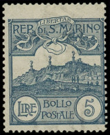 ** SAINT MARIN 45 : 5l. Ardoise, TB - Unused Stamps