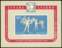 ** SUISSE BF 14 : Lunaba 1951, 40c. Bleu Clair Et Gris, TB - Blocs & Feuillets