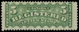 (*) CANADA Timbres Pour Lettres Chargées 2 : 5c. Vert-jaune, TB - Registration & Officially Sealed
